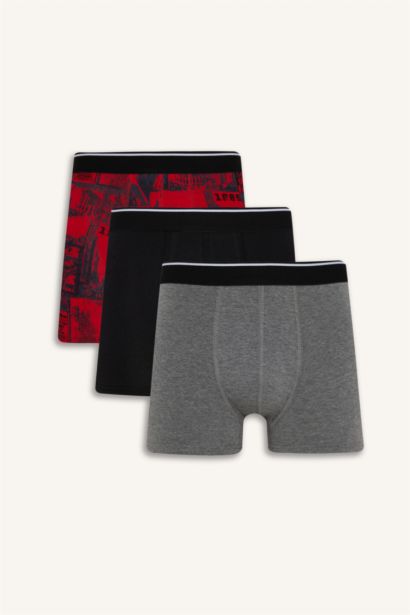 Regular Fit Retro Patterned 3 Piece Boxers