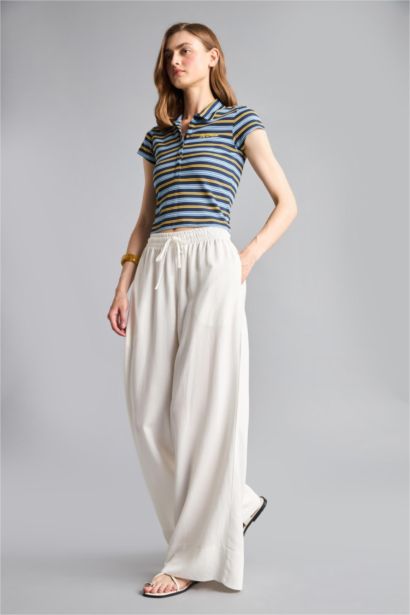 High Waist Wide Leg Trousers