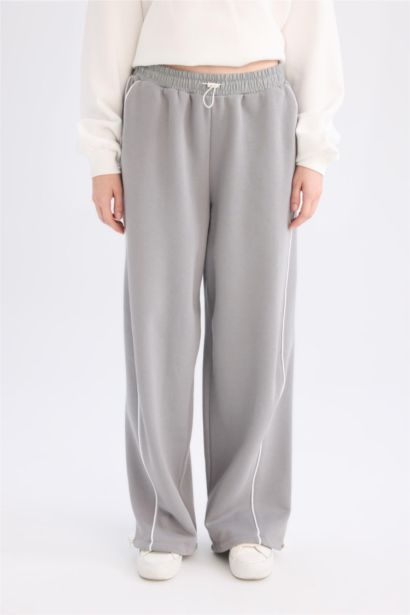 Beli Lastikli Wide Leg Geniş Bol Paça Eşofman Altı