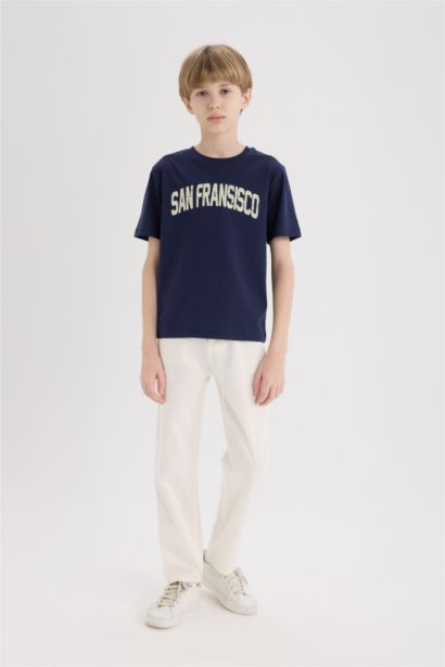 T-shirt imprimé à col rond et manches courtes pour garçon