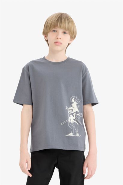 Boy Regular Fit Crew Neck Printed T-Shirt