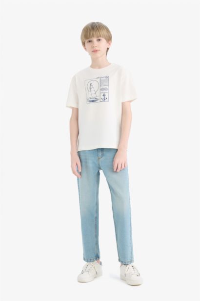 Boy Crew Neck Printed Short Sleeve T-Shirt