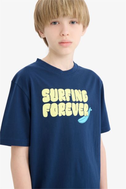 Boy Regular Fit Crew Neck Printed T-Shirt