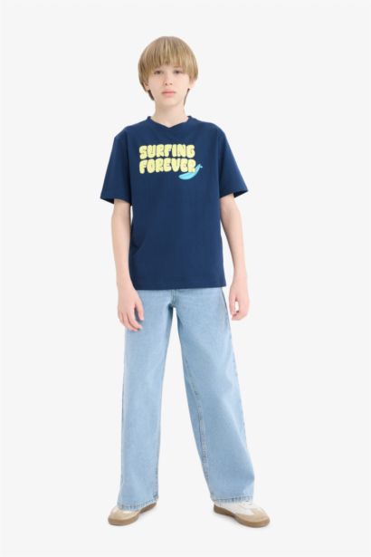 Boy Regular Fit Crew Neck Printed T-Shirt