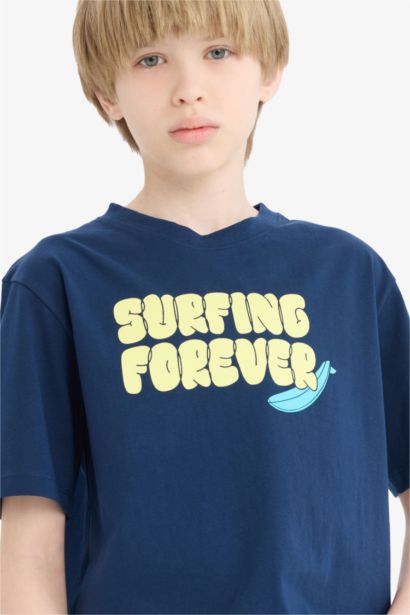 Boy Regular Fit Crew Neck Printed T-Shirt