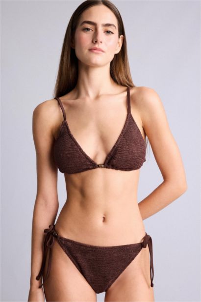 Regular Fit Kırışık Dokulu Bikini Alt