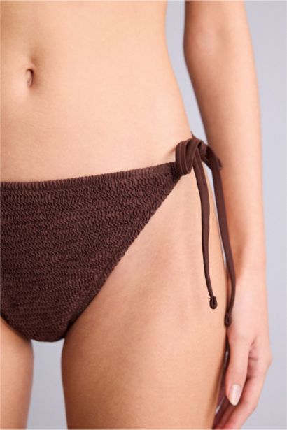 Regular Fit Kırışık Dokulu Bikini Alt