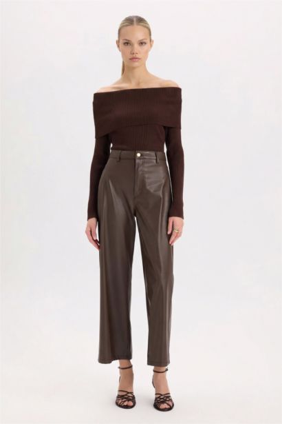 Fitted Omuzu Açık Fitilli Kaşkorse Triko Bluz