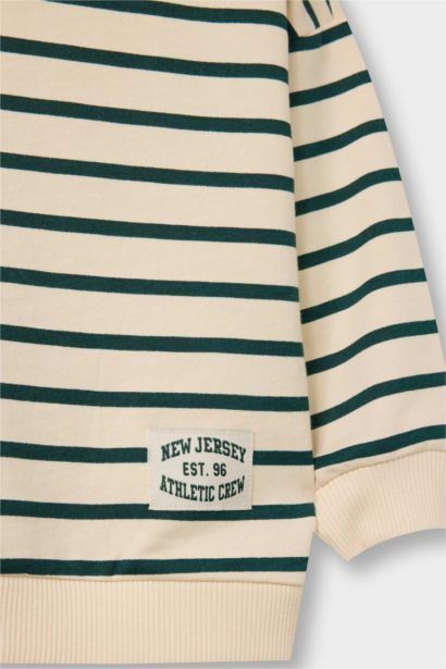 Sweatshirt rayé à col rond pour bébé garçon