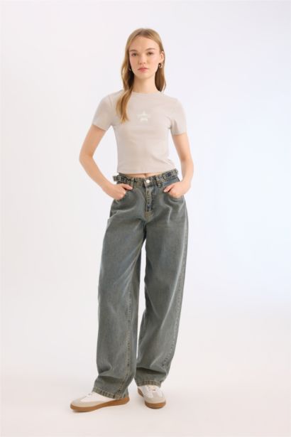 Slim Fit Printed Ribana Short Sleeve T-Shirt