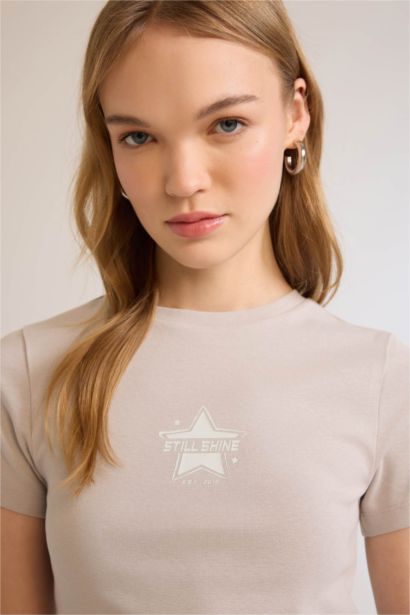 Slim Fit Printed Ribana Short Sleeve T-Shirt