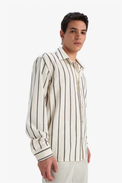 Relax Fit Striped Long Sleeve Shirt