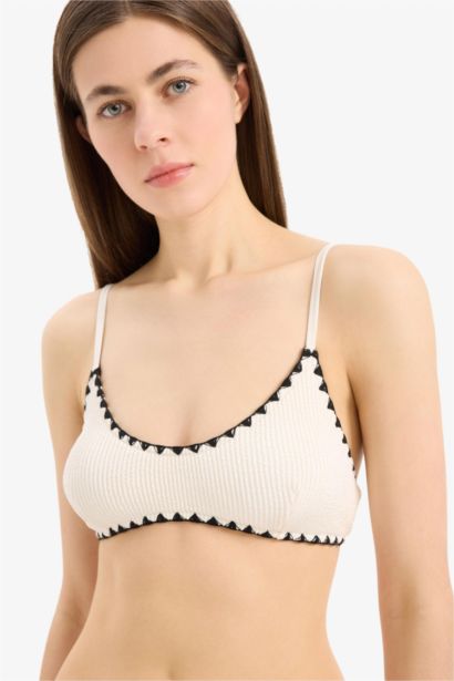 Regular Fit Crepe Bikini Top