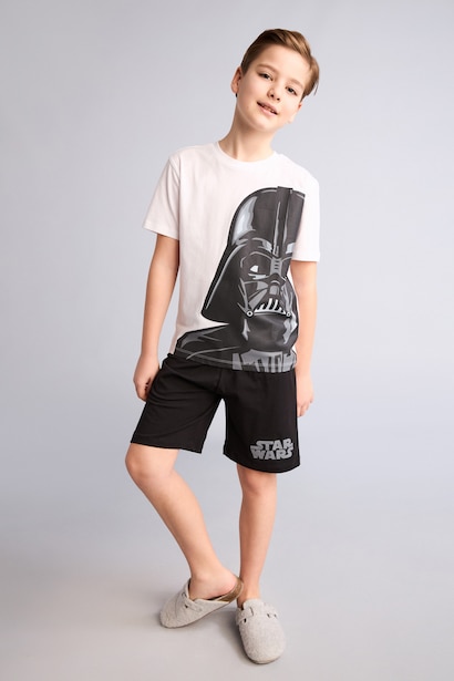 %100 Pamuk Star Wars Regular Fıt 2'li Pijama Takımı Erkek Çocuk