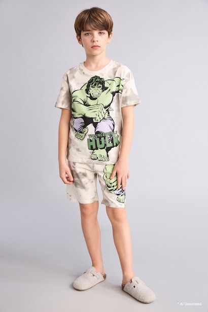 Boy Marvel Comics Hulk Regular Fit 2 Piece Pyjamasa Set