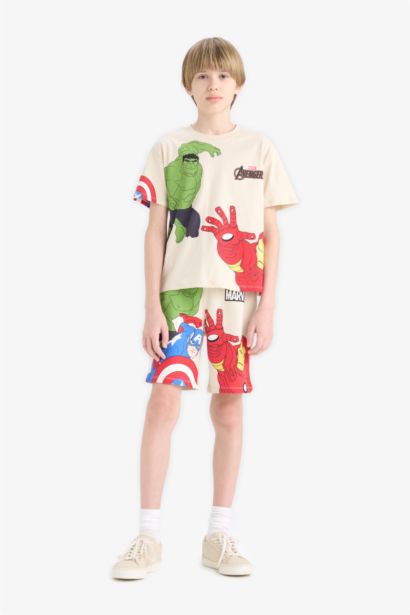 Мальчики 2 пары набор Marvel Avengers футболка с короткими рукавами и шорты