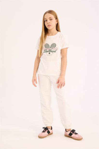 Girl Regular Fit Crew Neck Anime Printed T-Shirt