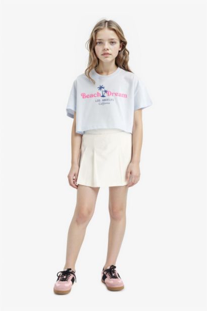 تيشيرت كروب بناتي مطبوع بياخة مستديرة