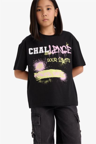 Girl Oversize Fit Crew Neck Short Sleeve T-Shirt