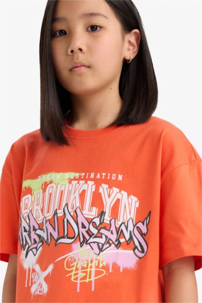 Girl Oversize Fit Crew Neck Short Sleeve T-Shirt