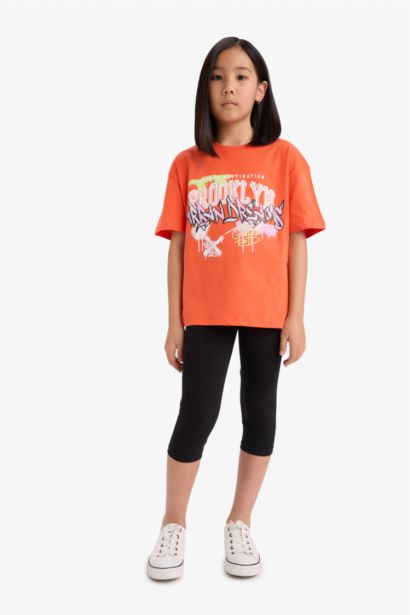 Girl Oversize Fit Crew Neck Short Sleeve T-Shirt