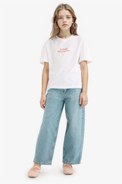 Girl Relax Fit Crew Neck Short Sleeve T-shirt