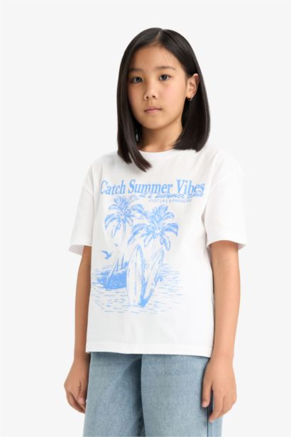 Girl Relax Fit Crew Neck T-Shirt