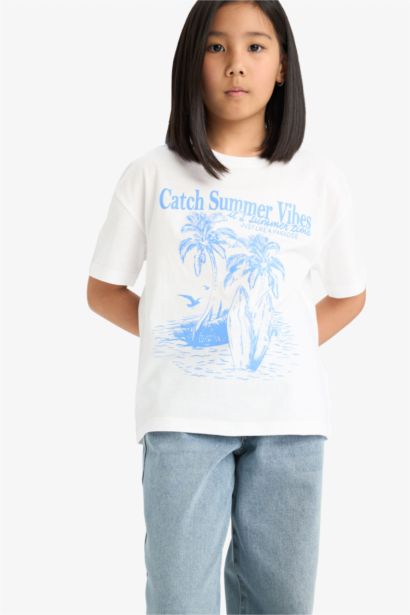 Girl Relax Fit Crew Neck T-Shirt