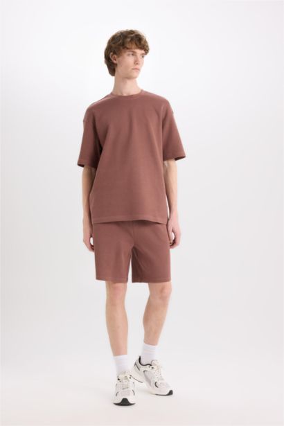 Cotton Regular Fit Straight Leg Shorts