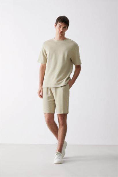 Cotton Regular Fit Straight Leg Shorts