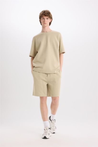 Cotton Regular Fit Straight Leg Shorts