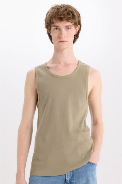 Slim Fit Ribana Crew Neck Tank Top