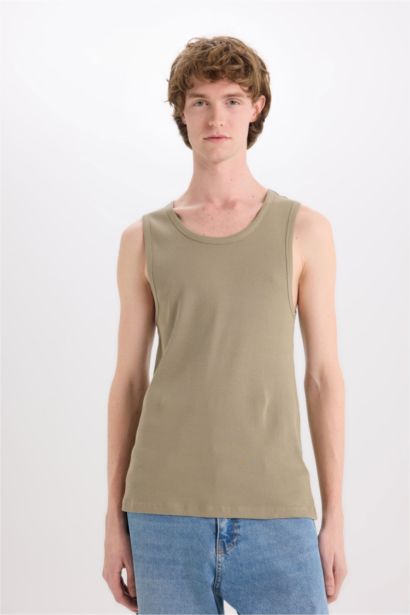Slim Fit Ribana Crew Neck Tank Top