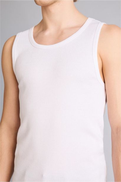 Slim Fit дөңгелек жағалы рибана майка