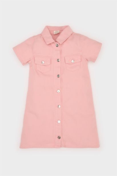 Baby Girl Short Sleeve Denim Dress