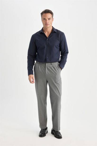 قميص بولو محكم كم طويل مودرن فيت