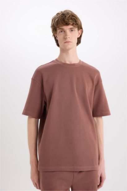 Cotton Boxy Fit Crew Neck Short Sleeve T-Shirt