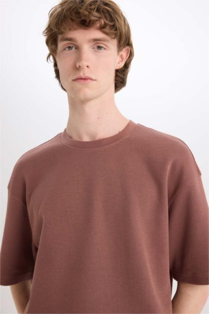 Cotton Boxy Fit Crew Neck Short Sleeve T-Shirt