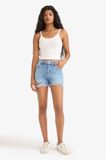 High Waist Denim Shorts