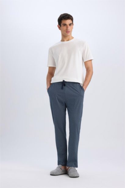 سروال بيجامة مطبوع قصة عادية بجيوب