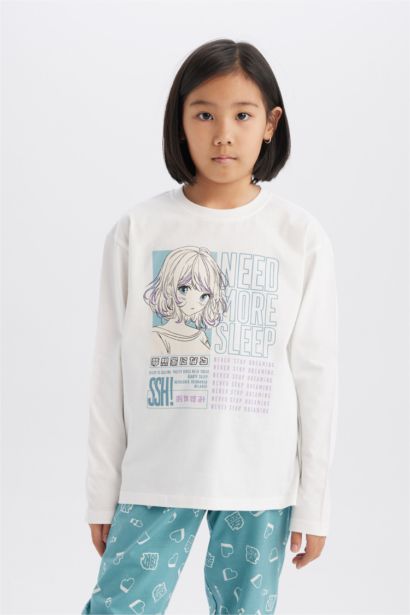 Girl Top Bottom 2 Piece Pajama Set