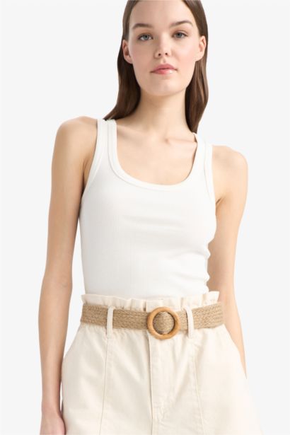 Paperbag High Waist Denim Shorts