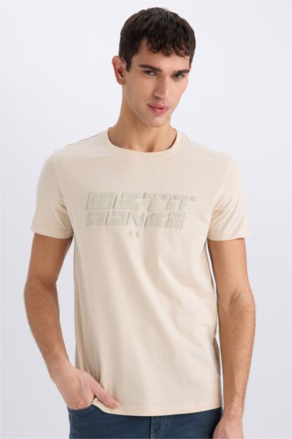 Slim Fit Crew Neck Printed Short Sleeve T-Shirt