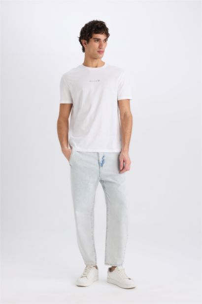 T-shirt en coton imprimé à col rond et manches courtes Coupe régulière