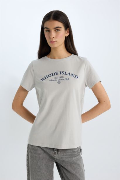 تيشيرت كاجوال نص ردن قصة عادية بياخة مستديرة