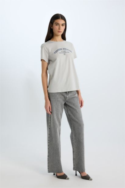 تيشيرت كاجوال نص ردن قصة عادية بياخة مستديرة