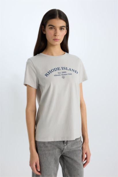 تيشيرت كاجوال نص ردن قصة عادية بياخة مستديرة