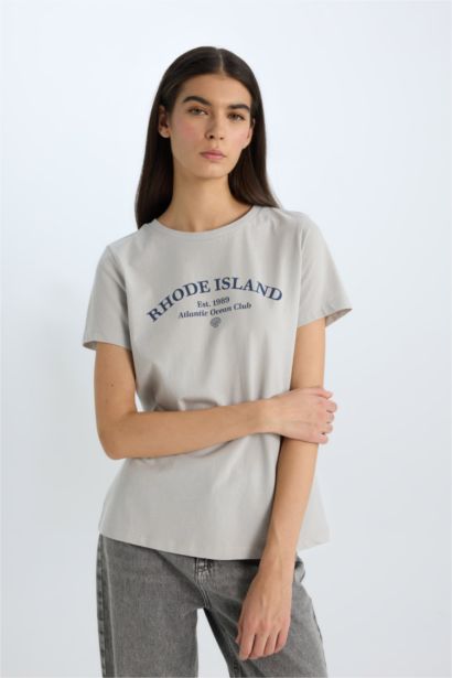 تيشيرت كاجوال نص ردن قصة عادية بياخة مستديرة