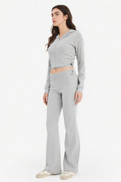 Flare Fit Ribbed Trousers