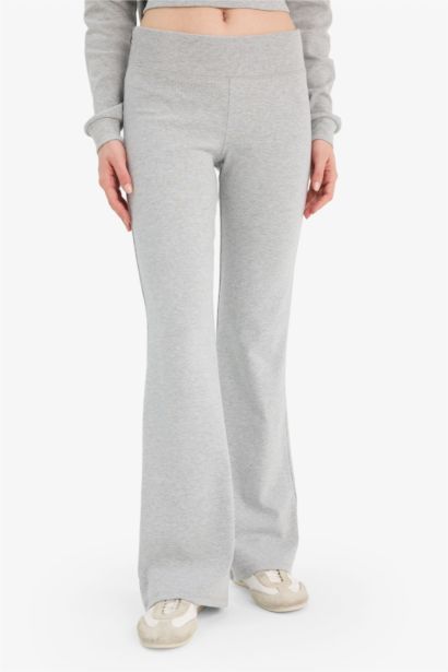 Flare Fit Ribbed Trousers